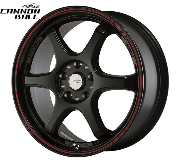 5ZIGEN ProRacer CANNONBALL(プロレーサーキャノンボール) 18インチ 8.5J 5H/114.3 +35 MATBLACK/REDLINE【4本セット】 アルミホイール_画像1