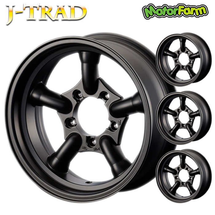 Motor Farm モーターファーム J-TRAD (ジェイ トラッド) 16x5.5J 5H/139.7 -25 マットブラック 【５本セット】_画像1