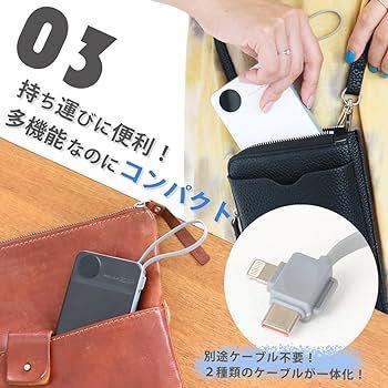 601r1129☆ RELAX 3in1 MagSafe対応 モバイルバッテリー 10000mAh iPhone Apple Watch 同時充電 充電器 PD20W ケーブル一体型 PSE認証済み_画像4