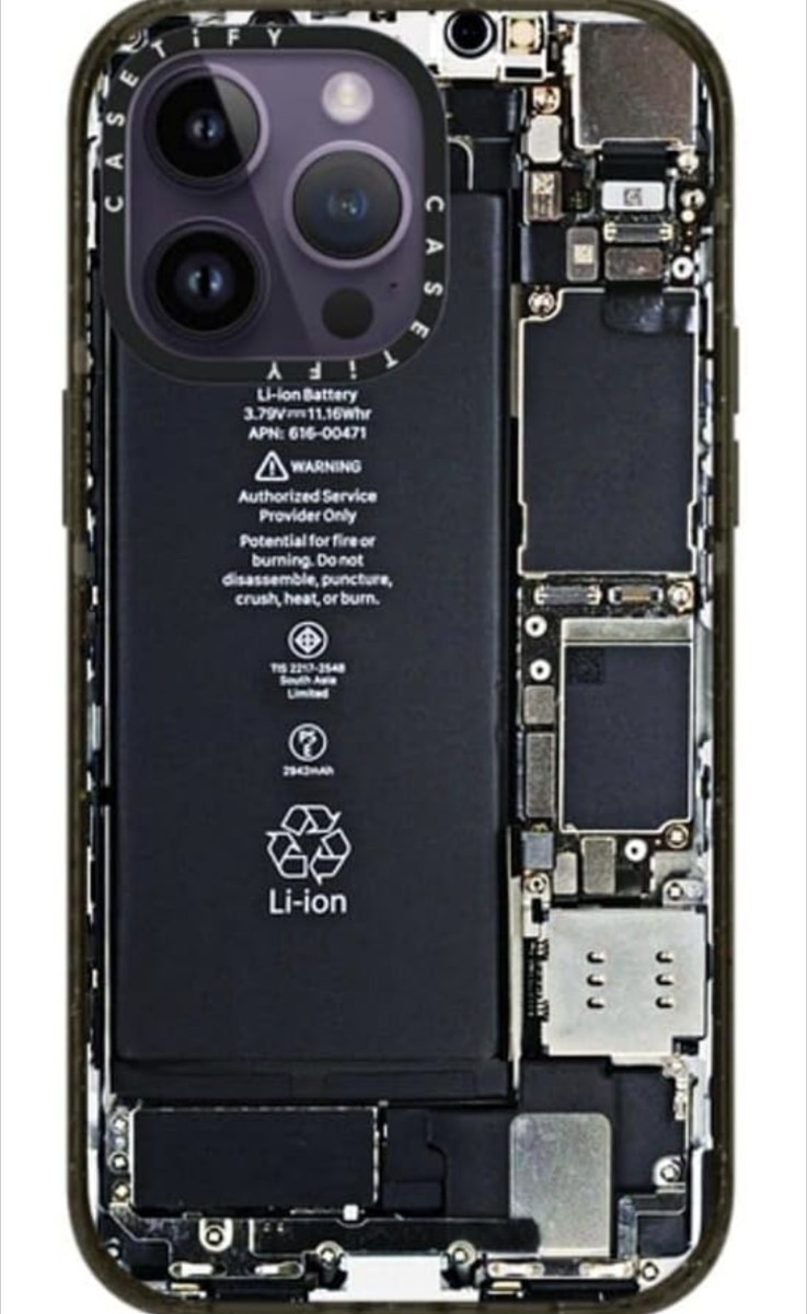 512h2826 Casetify (ケースティファイ) インパクトケース iPhone 14 Pro Max用 - Inside Parts (内側パーツ) - 光沢ブラック Reの画像3