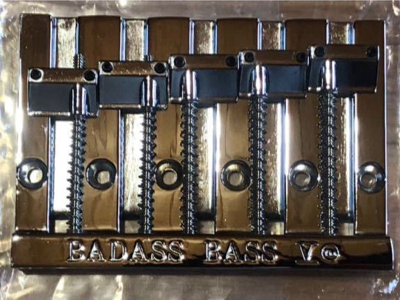 未使用品 LEO QUAN BADASS BASS V 旧型 バダス5 バダスⅤ 5弦 ベース ブリッジ オリジナル クローム 廃番 パーツ 希少 レア デッドストック_画像2