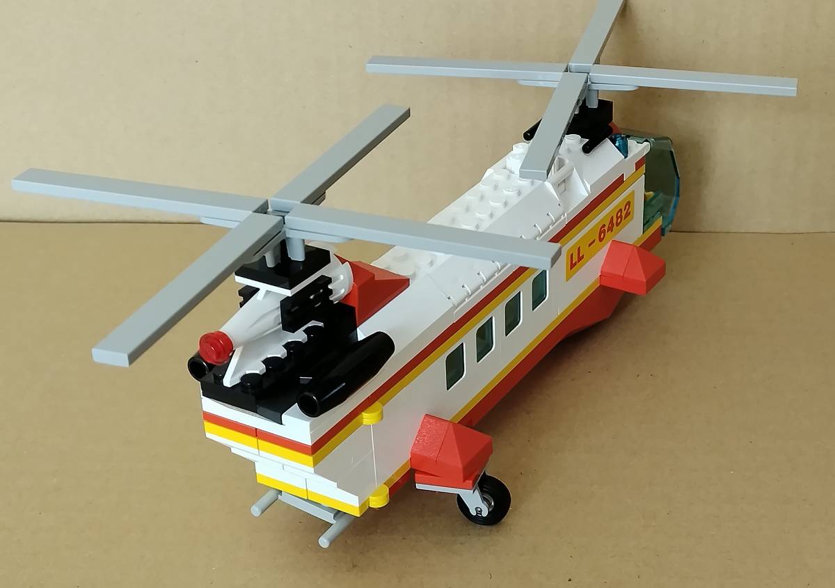 【 中古 希少品 】 LEGO 6482 ライト＆サウンド　レスキューヘリコプター 欠品2点　オールドレゴ　説明書あり　箱なし　ワンオーナー品_出品前に組立確認