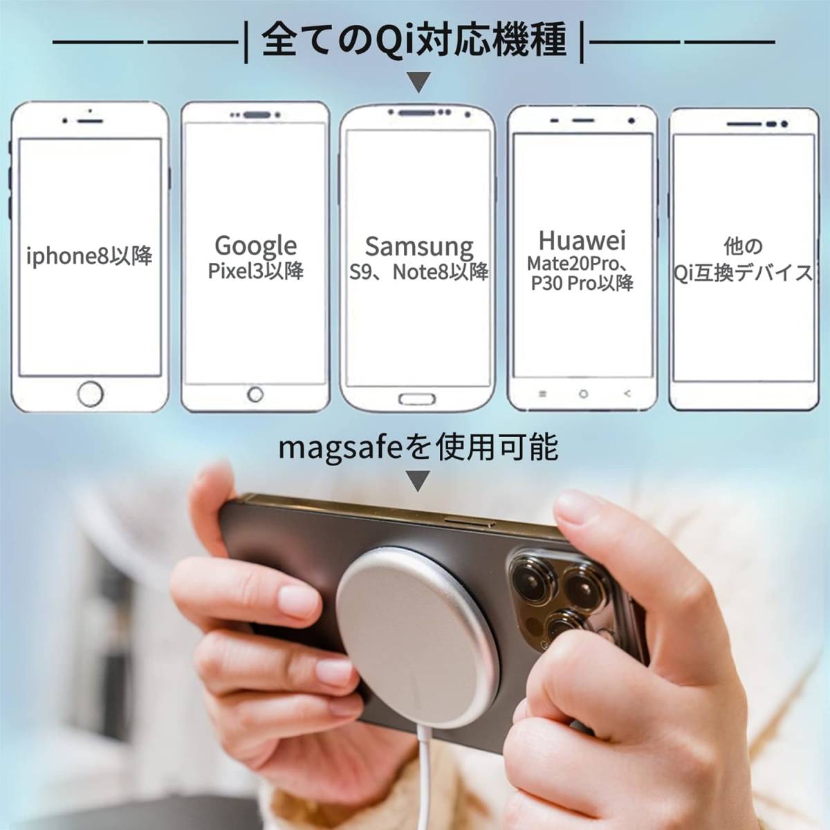 【ガイド枠付き】Magsafe用 リング 磁気増強 iPhone マグネット マグセーフ シール DIY Magsafe対応 シール 3枚入り　ブラック_画像5