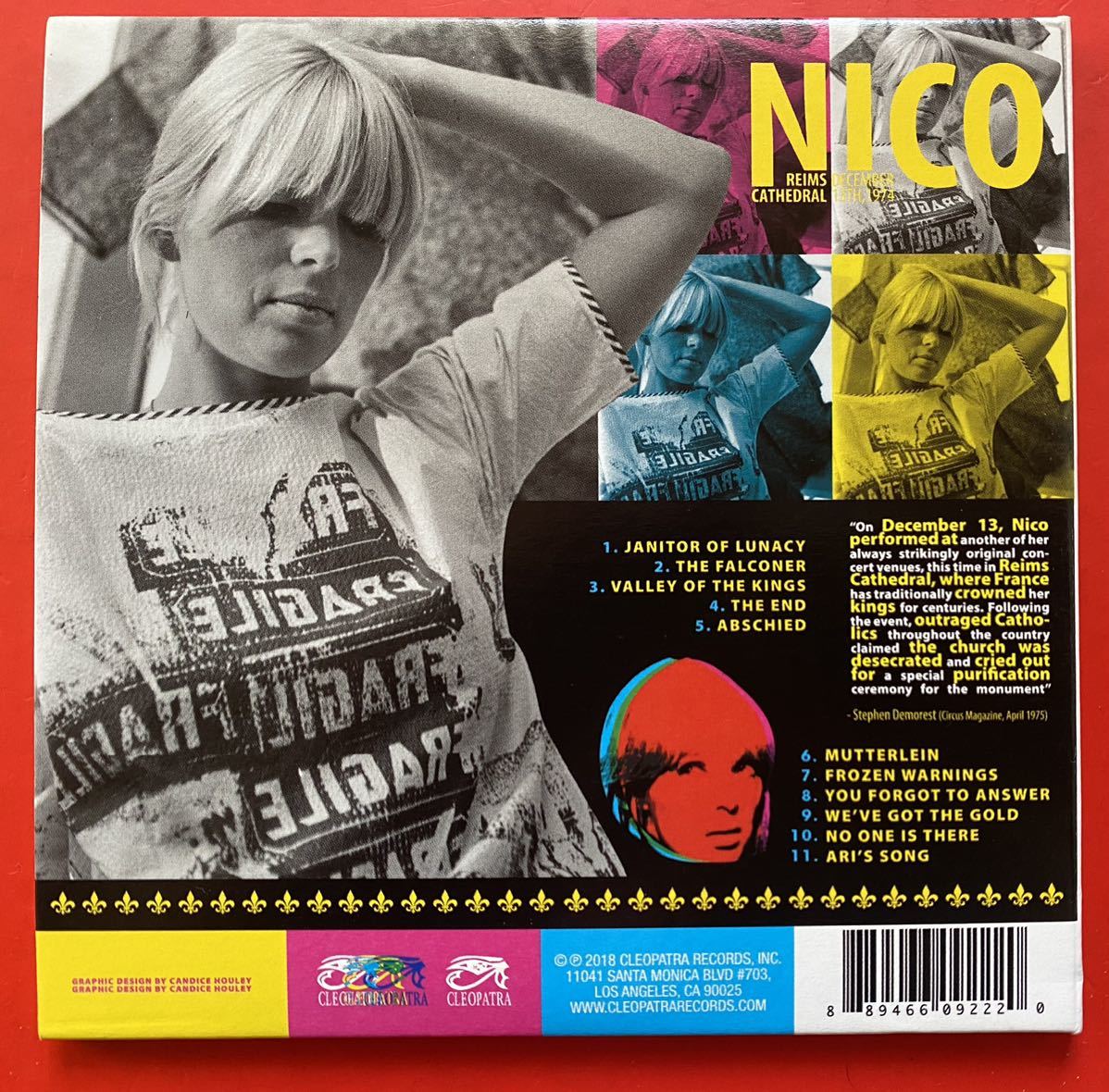 【CD】NICO「REIMS CATHEDRAL DECEMBER 13 TH,1974」ニコ 輸入盤 [09061320]_画像2