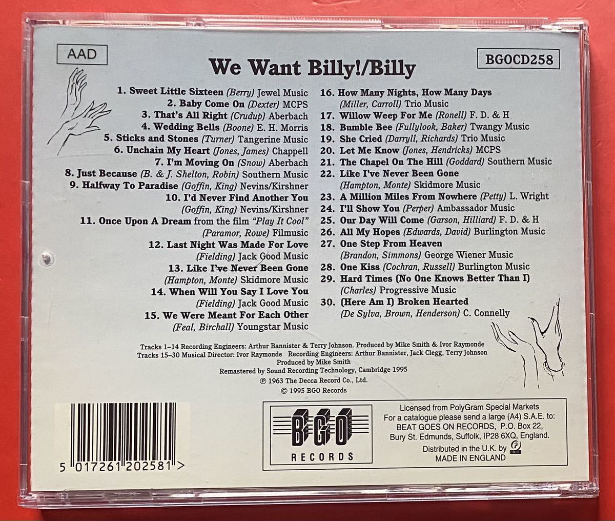 【2in1CD】BILLY FURY「WE WANT BILLY! / BILLY」ビリー・フューレイ 輸入盤 [12210316]_画像2