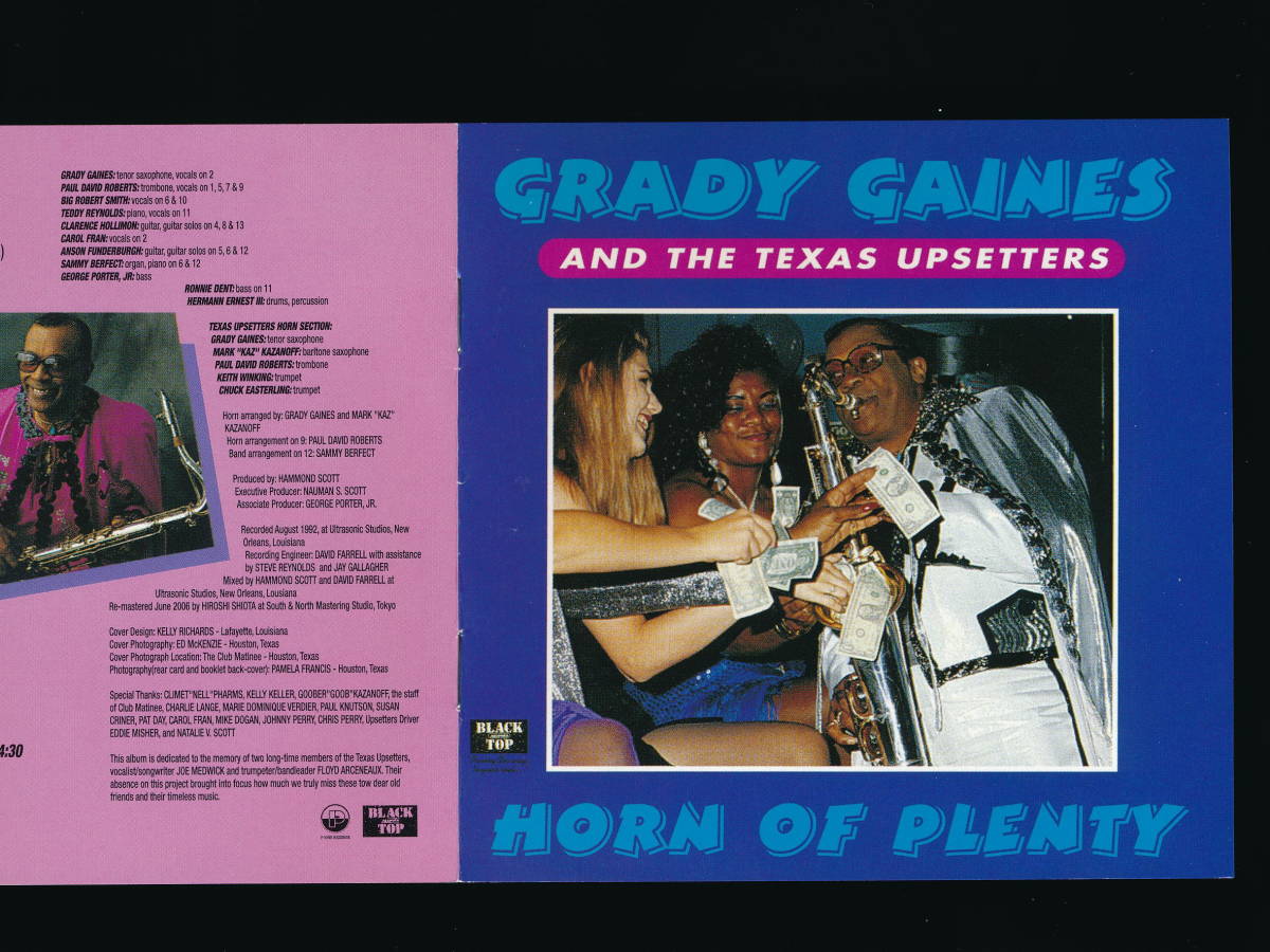 ☆GRADY GAINES AND THE TEXAS UPSETTERS☆HORN OF PLENTY☆2006年帯付日本盤☆BLACK TOP / P-VINE PCD-22258☆の画像5