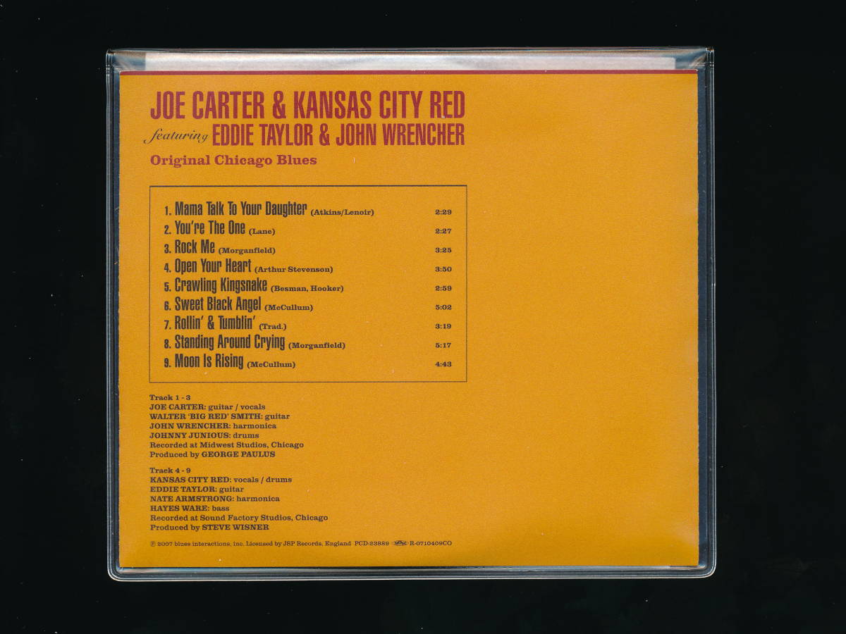 ☆JOE CARTER & KANSAS CITY RED feat EDDIE TAYLOR & JOHN WRENCHER☆ORIGINAL CHICAGO BLUES☆2007年帯付日本盤☆JSP/P-VINE PCD-238889_画像3