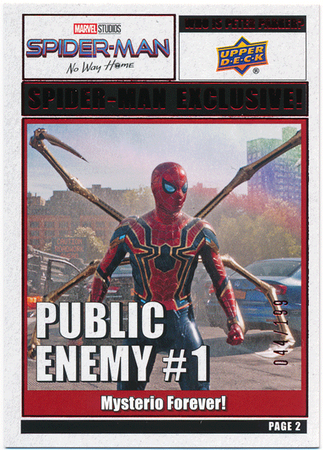 Tom Holland as Spider-Man 2023 Upper Deck Marvel Spider-Man No Way Home Public Enemy PE-7 Red Foil 199枚限定 スパイダーマン_画像1