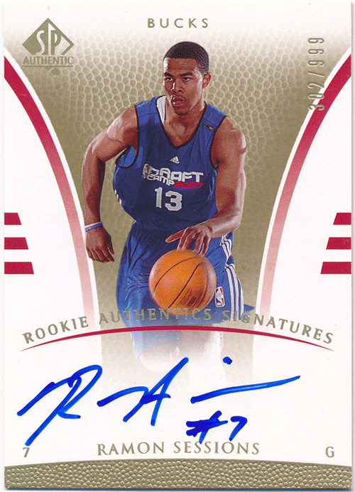 Ramon Sessions NBA 2007-08 UD SP Authentic RC Rookie Signature Auto 999枚限定 ルーキーオート レイモン・セッションズ_画像1