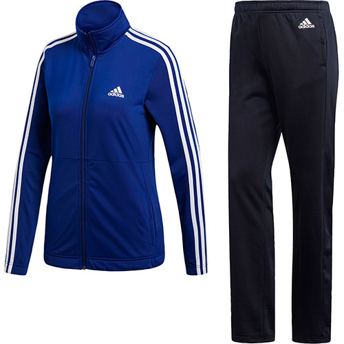  Adidas женский 3 полоса джерси верх и низ в комплекте M размер голубой / темно-синий синий темно-синий to Lux -tsu воротник-стойка 
