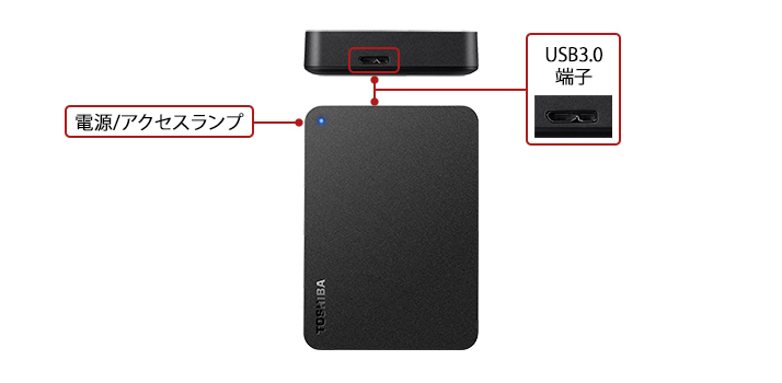 ★★送料無料★★美品　TOSHIBA　2TB　ポータブル 外付けHDD　【テレビ録画/PC対応　USB3.2(Gen1)/3.1/3.0対応】東芝　Canvio　コンパクト