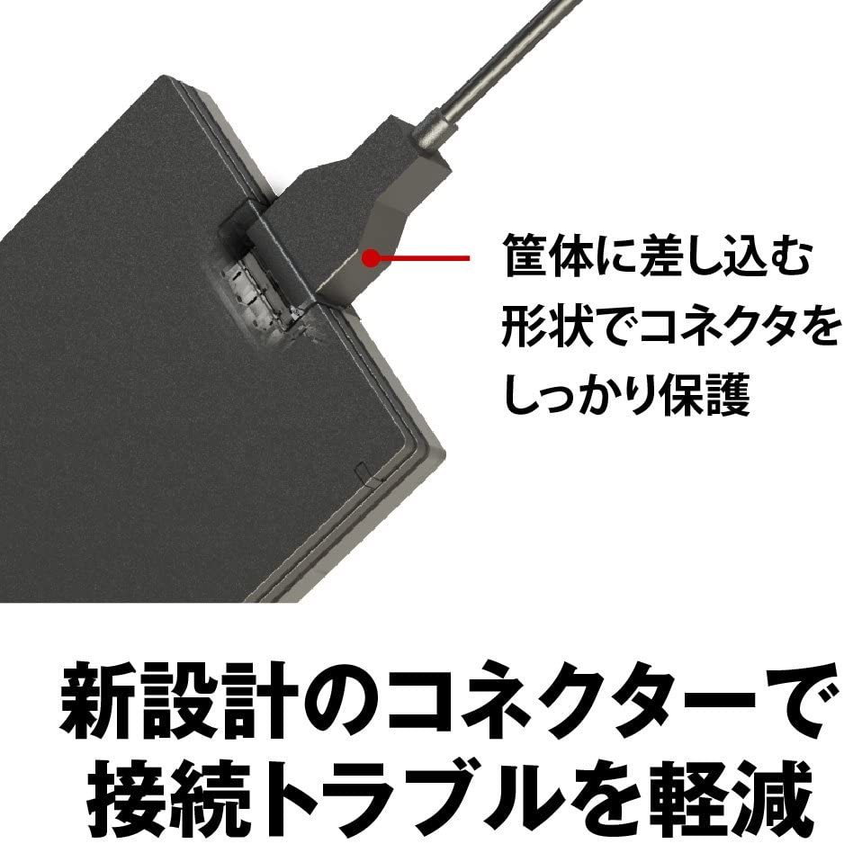 ★送料無料★美品★　【BUFFALO　2TB　ポータブル 外付けHDD　ホワイト】　PC/ テレビ録画/ PS5対応　USB3.1(Gen1)/3.0　衝撃吸収設計　HDD