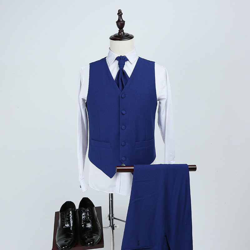 [ limited time price ] * the best ascot tie 2 point set blue * men's formal vest wedding u Eddie ng two next . party tuxedo 