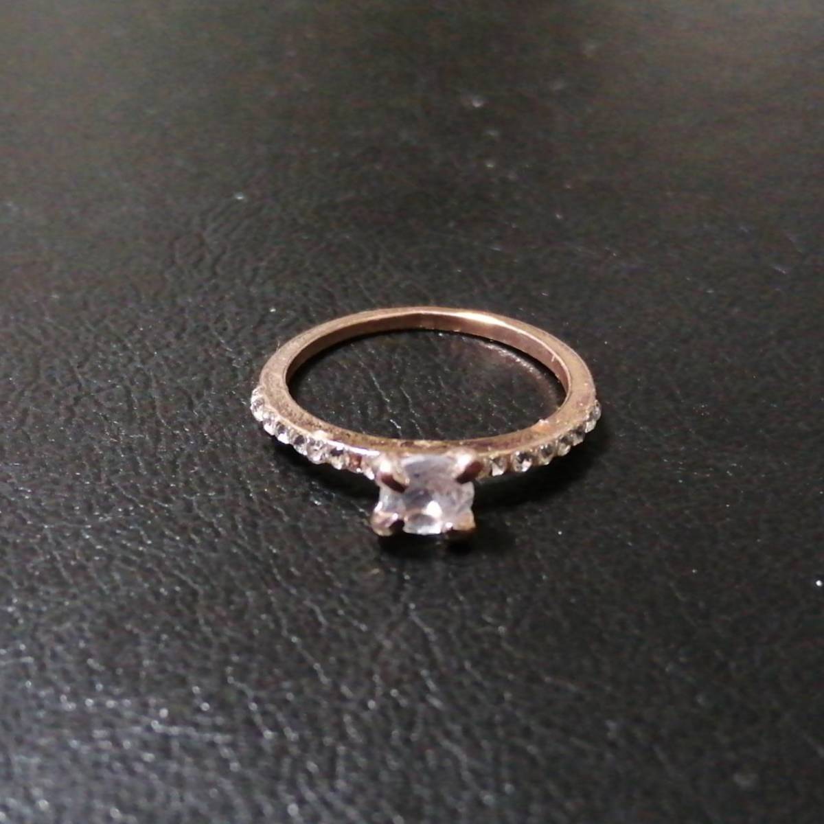  ring ring rose Gold EU7...14 number cz lady's Korea high quality Cubic Zirconia rhinestone Kirakira beautiful #C1659-3