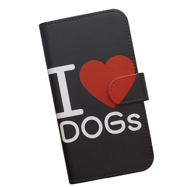 Galaxy A23 5G SC-56C/SCG18　スマホケース 手帳型 プリントケース I LOVE DOGs シンプル 犬好き_画像1