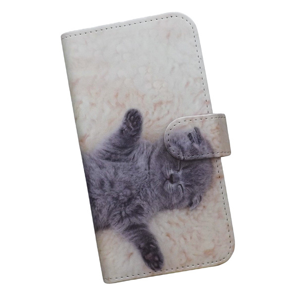 Galaxy Note10+ SC-01M/SCV45　スマホケース 手帳型 プリントケース ネコ 子猫 お昼寝 ふわふわ もこもこ かわいい_画像1