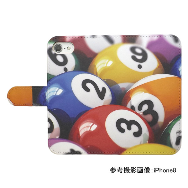 Android One S7　スマホケース 手帳型 プリントケース ビリヤード ボール 玉突き_画像2