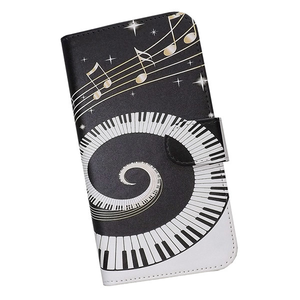 Libero 5G IV A302ZT　スマホケース 手帳型 プリントケース ピアノ 音符 鍵盤 音楽_画像1