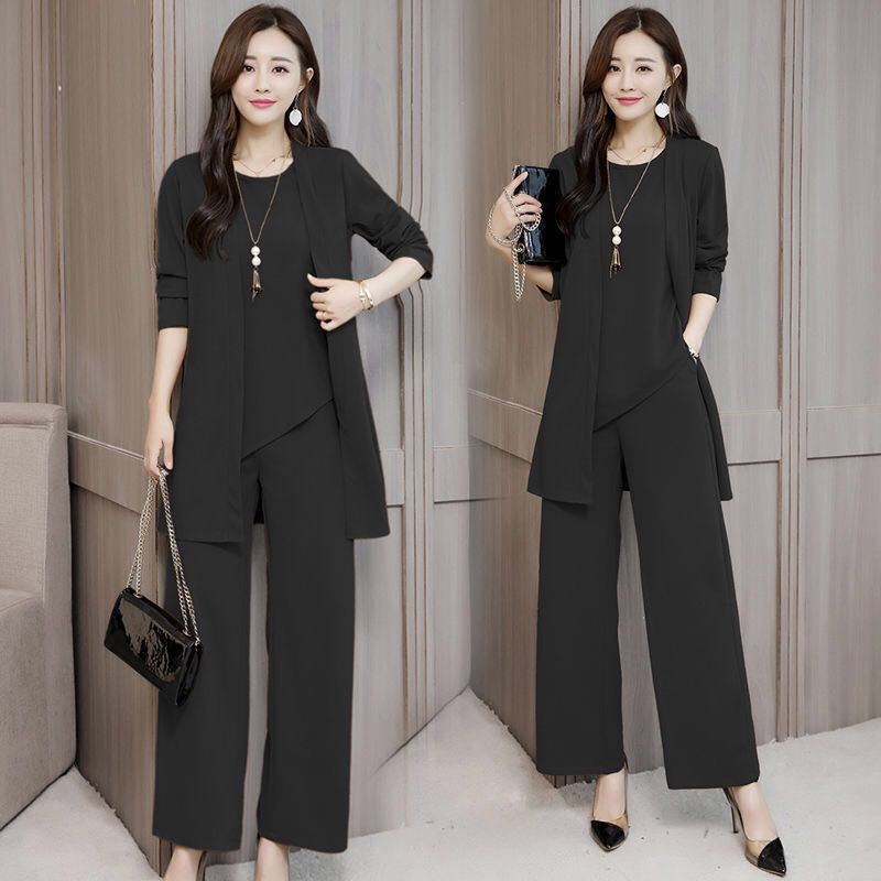  black lady's formal suit 3 point set * setup pants suit .. go in . graduation ceremony commuting lady's setup presentation wedding M