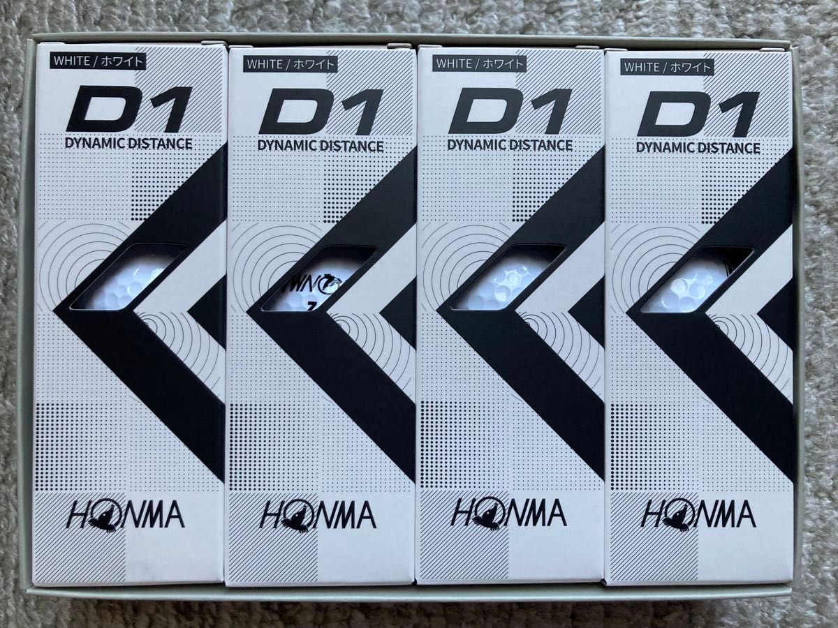 【新品・ホワイト】ゴルフボール　D1　ホンマ　HONMA　12球×2箱