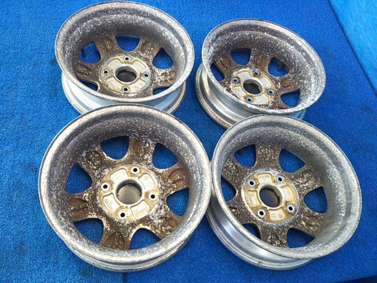  Suzuki original aluminium wheel 4 pcs set 13x4.00B 4 hole PCD 114.3 +45 center cap attaching ENKEI made Cervo Mode CN22S remove 