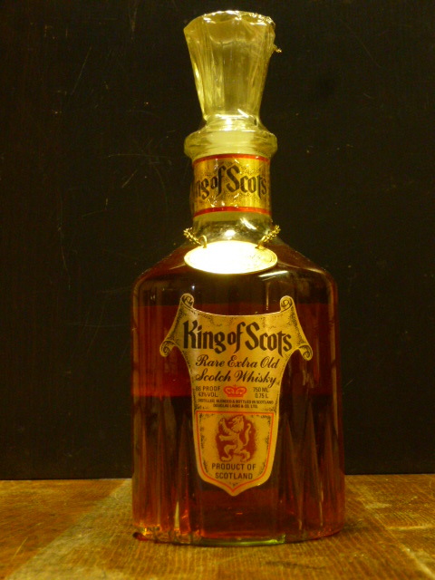 「King of Scots」1970年登場 キングオブスコッツ 1970年代～ 14年熟成 86PROOF 43%vol RARE EXTRA OLD 金属プレート K・of・Scots-1234-A_画像1