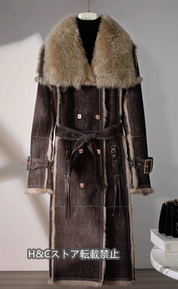 冬用新作ファーコート女性用ロングオーバーニーウールラビットファーオールインワンコートヤングスタイル