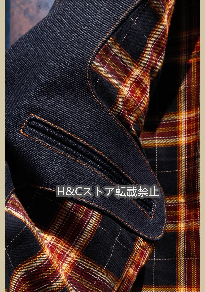 アメリカン ヴィンテージクルー 刺繍 デニム テーラードジャケット ウエスタン 藍染 S～4XL 大きいサイズ コート_画像8