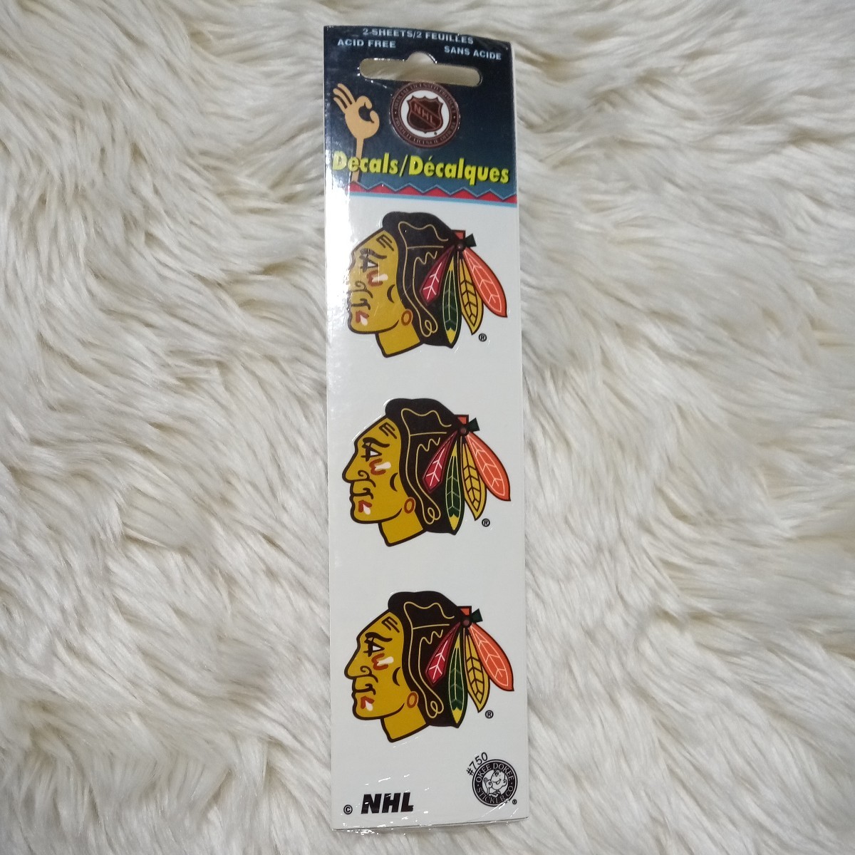 アイスホッケー NHL Chicago Blackhawks シカゴ ブラックホークス　 ロゴシール 6枚セット デカル ステッカー カナダ製_画像1