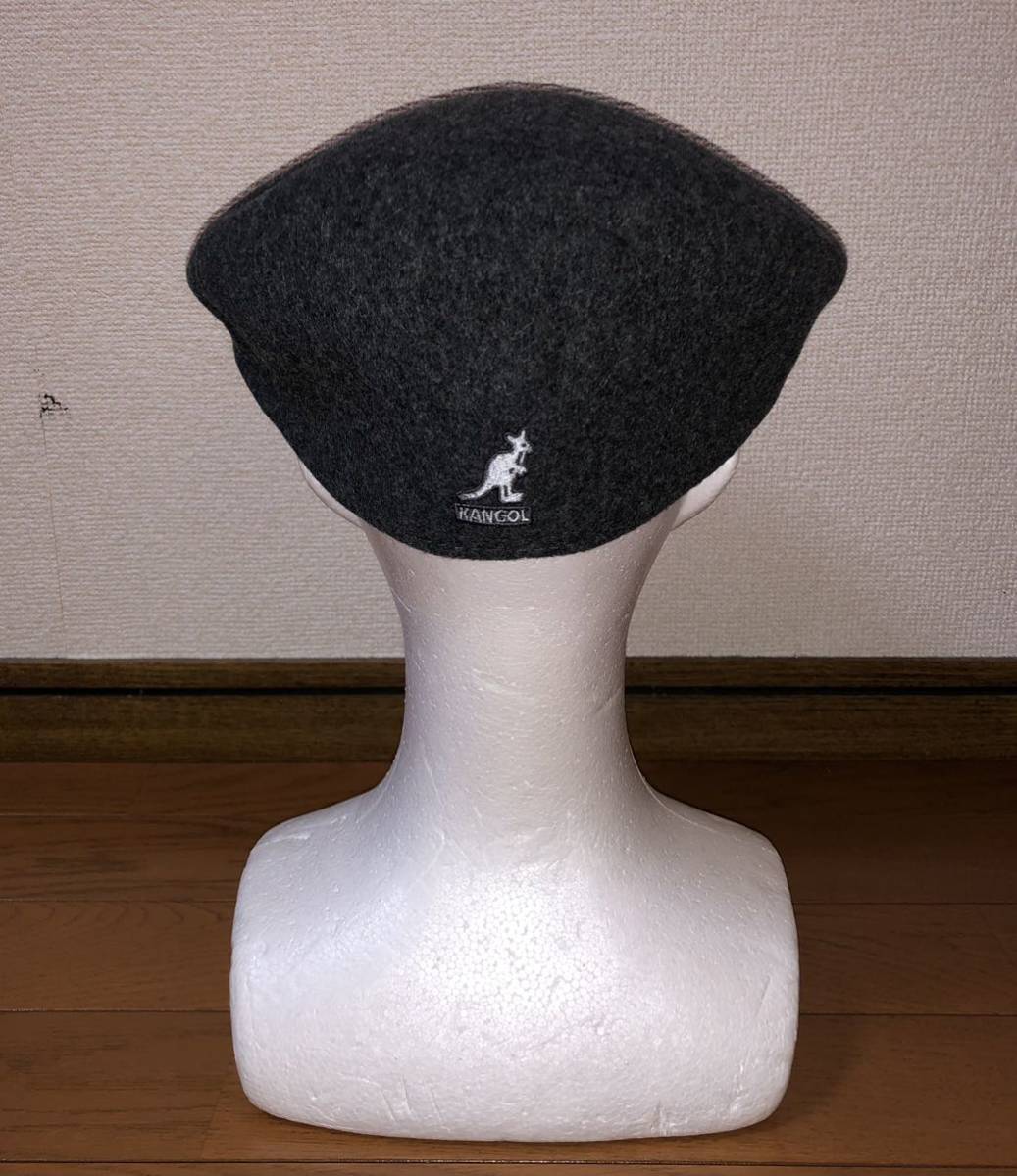 美品 KANGOL Wool 504 0258BC S カンゴール ウール ハンチング ハンチングキャップ ハンチング帽 ベレー帽 グレー 灰色 Ｓ 男女兼用_画像3