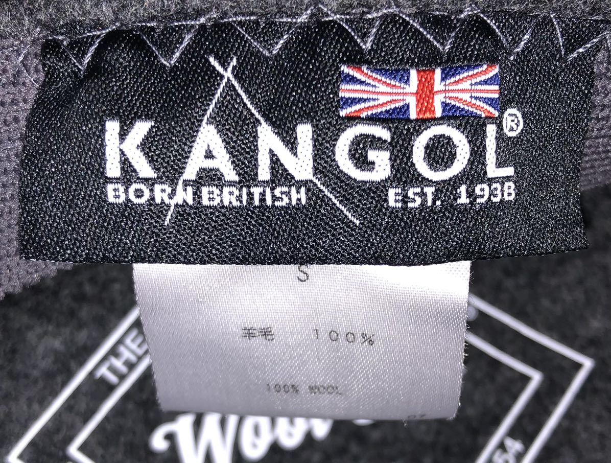 美品 KANGOL Wool 504 0258BC S カンゴール ウール ハンチング ハンチングキャップ ハンチング帽 ベレー帽 グレー 灰色 Ｓ 男女兼用_画像5