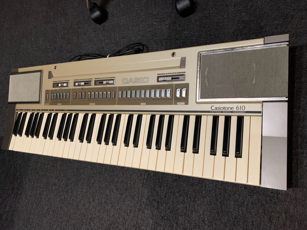 CASIO casiotone601 GOLD PLATE operation goods synthesizer keyboard beautiful goods electone ELECTONE RHYTHM function beet Manufacturers built-in 