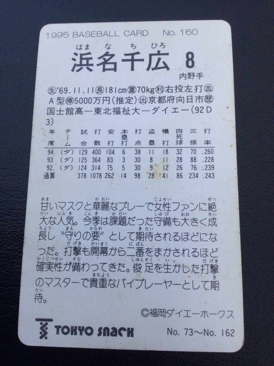 東京スナック カルビー プロ野球カード 95年 No160 浜名千広_画像2