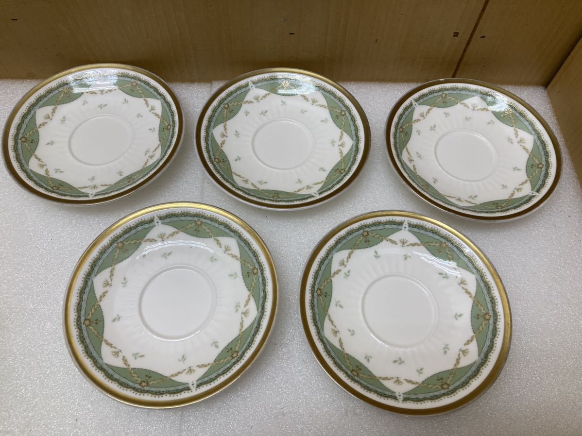 YK9259 5客　Bone China HOYA カップ＆ソーサー 花柄 金彩 コーヒーカップ ティーカップ アンティーク 中古品 現状品 0130_画像2