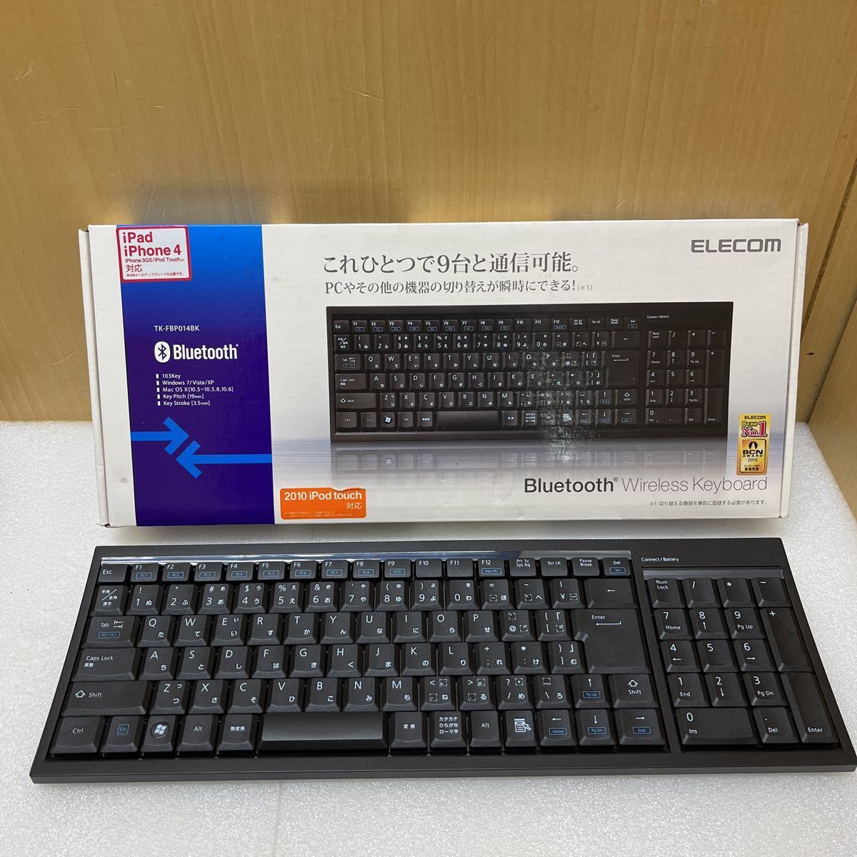 YK3910 ELECOM Elecom Bluetooth keyboard TK-FBP014 BK Bluetooth 2.0 wireless key board Japanese present condition goods 0612