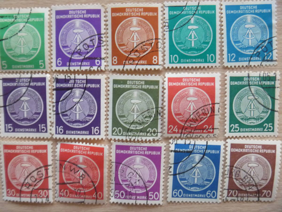 * foreign stamp * abroad stamp * East Germany post stamp * used *. seal attaching stamp *39 sheets (15 kind )*