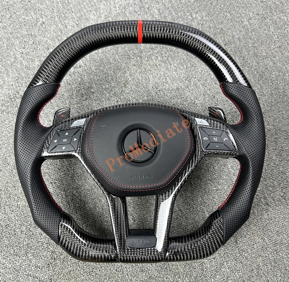  free shipping Benz W218 W219 W212 W204 R172 W176 carbon made * leather steering wheel shift paddle . switch cover . air bag with cover .