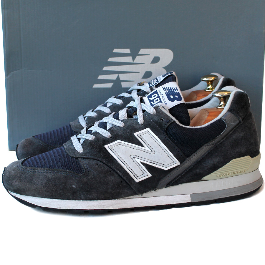 USA製★NEW BALANCE ニューバランス★ローカットスニーカー US9＝27 M996NAV レザー メッシュ メンズ i-605の画像1