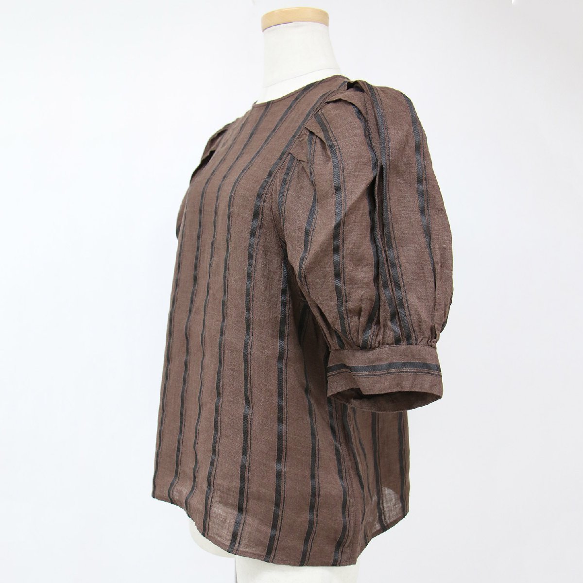  beautiful goods JOURNAL STANDARD Journal Standard blouse tops cut and sewn 23 spring summer Brown FREE 5 minute sleeve stripe linen