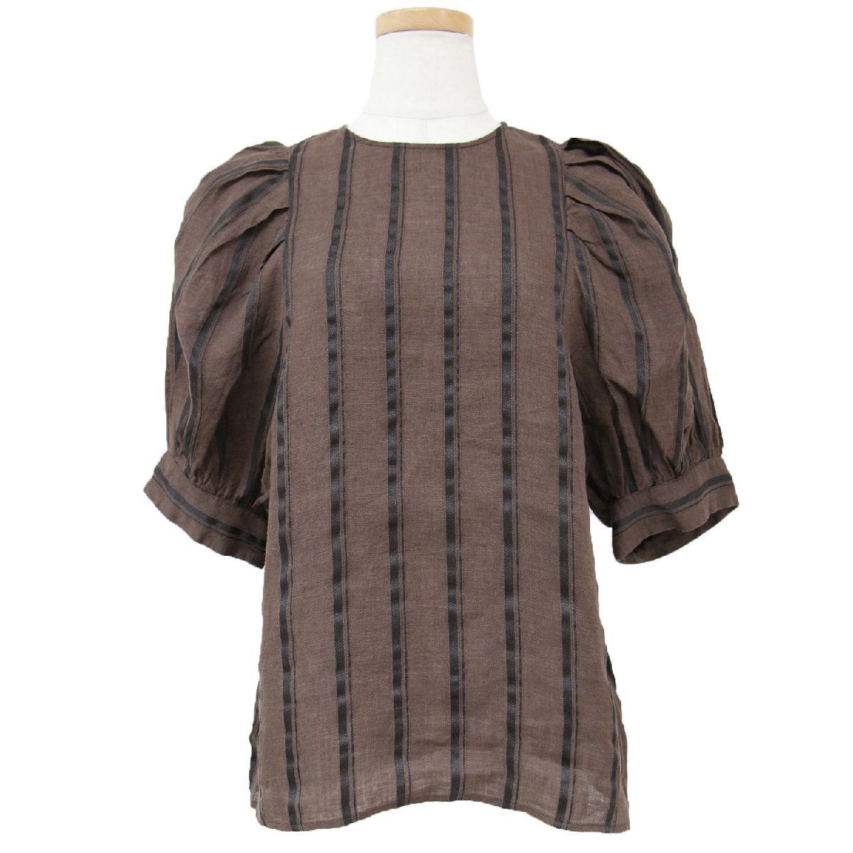  beautiful goods JOURNAL STANDARD Journal Standard blouse tops cut and sewn 23 spring summer Brown FREE 5 minute sleeve stripe linen