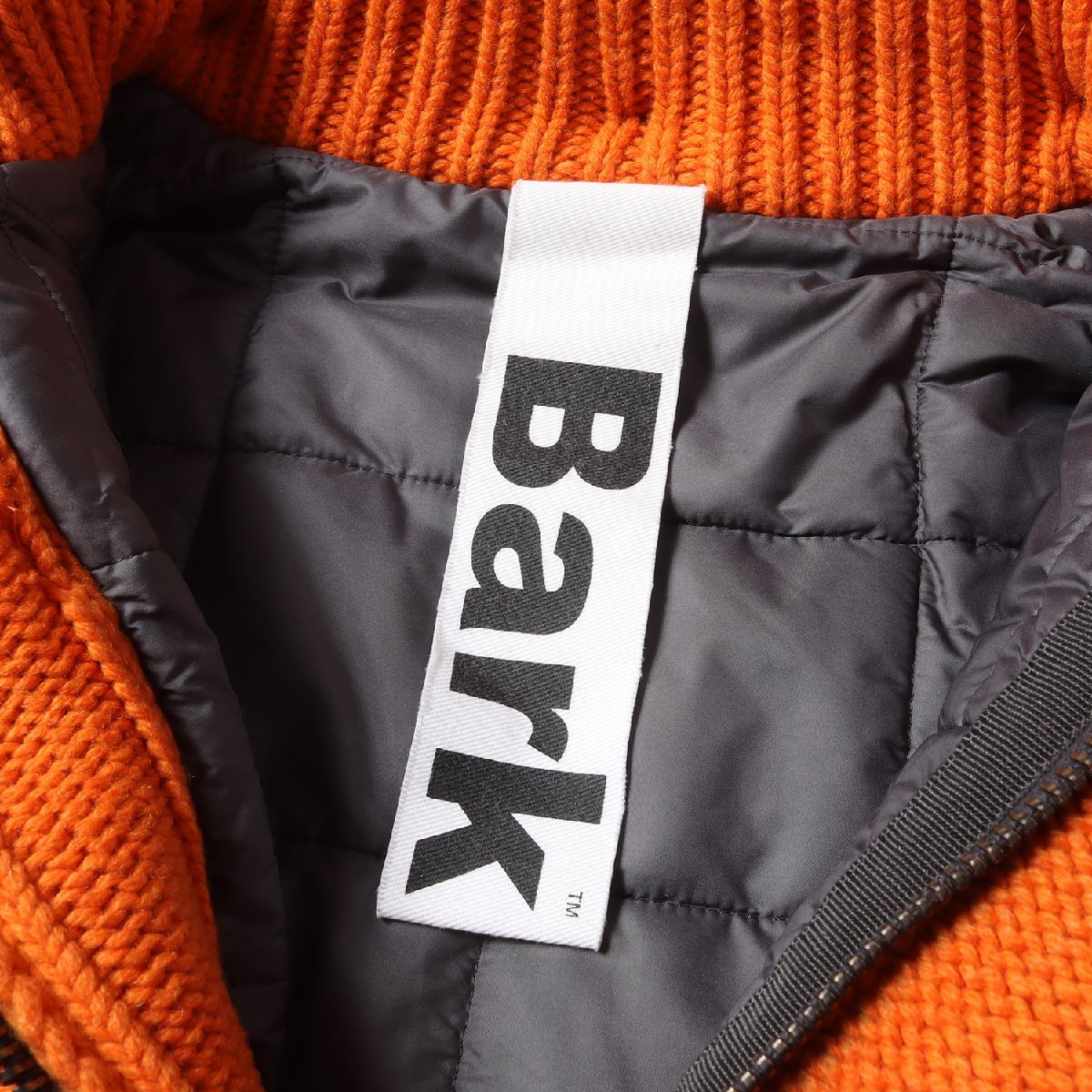 Bark Burke hood coat size :XXS high‐necked putty do wool knitted Short duffle coat middle cotton plant orange jacket 