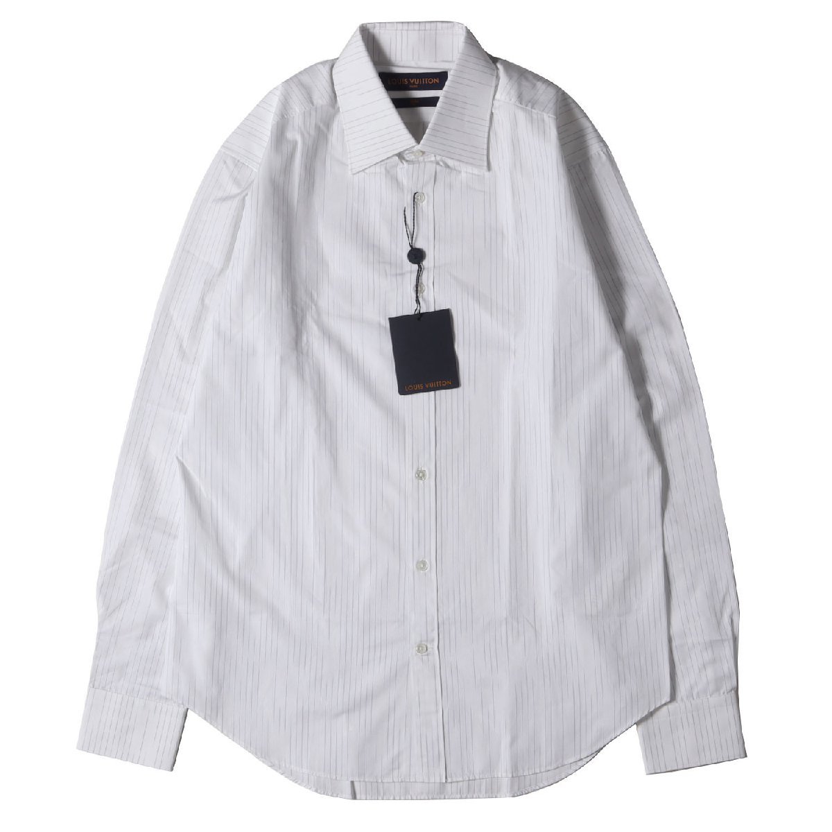  new goods LOUIS VUITTON Louis Vuitton 20SS. worn pinstripe kata way Hori zontaru color Broad dress shirt white 41/16