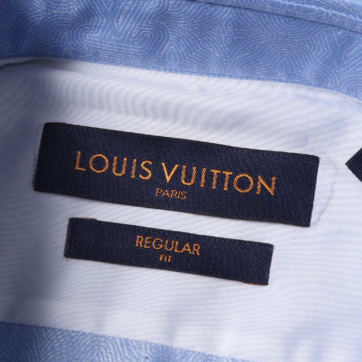 LOUIS VUITTON Louis Vuitton shirt size :41/16 20SS monogram Jaguar do Broad dress shirt REGULAR FIT sax blue 