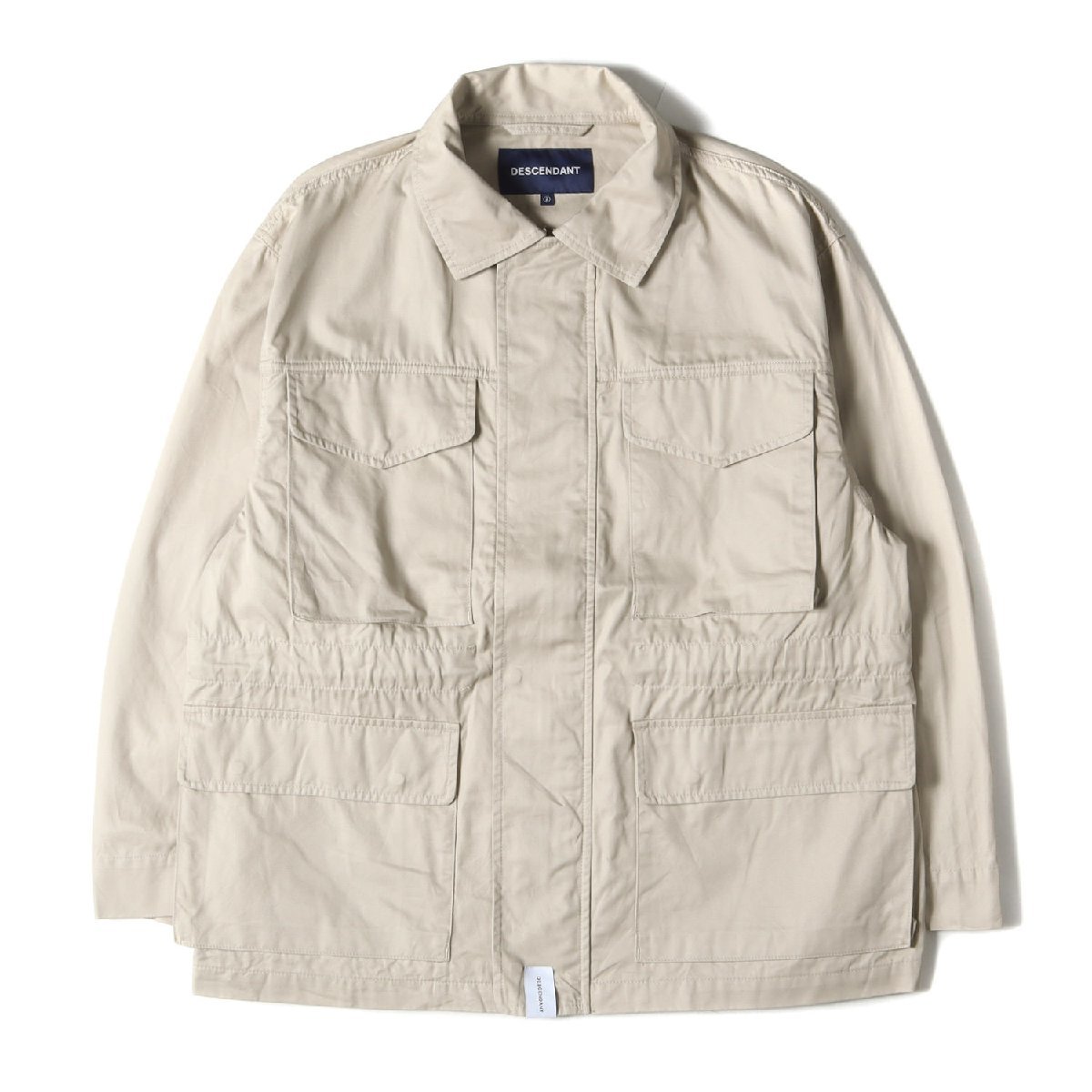 美品 DESCENDANT ディセンダント ジャケット サイズ:2 21SS コットンツイル サファリ ジャケット KEY WEST TWILL JACKET ベージュ