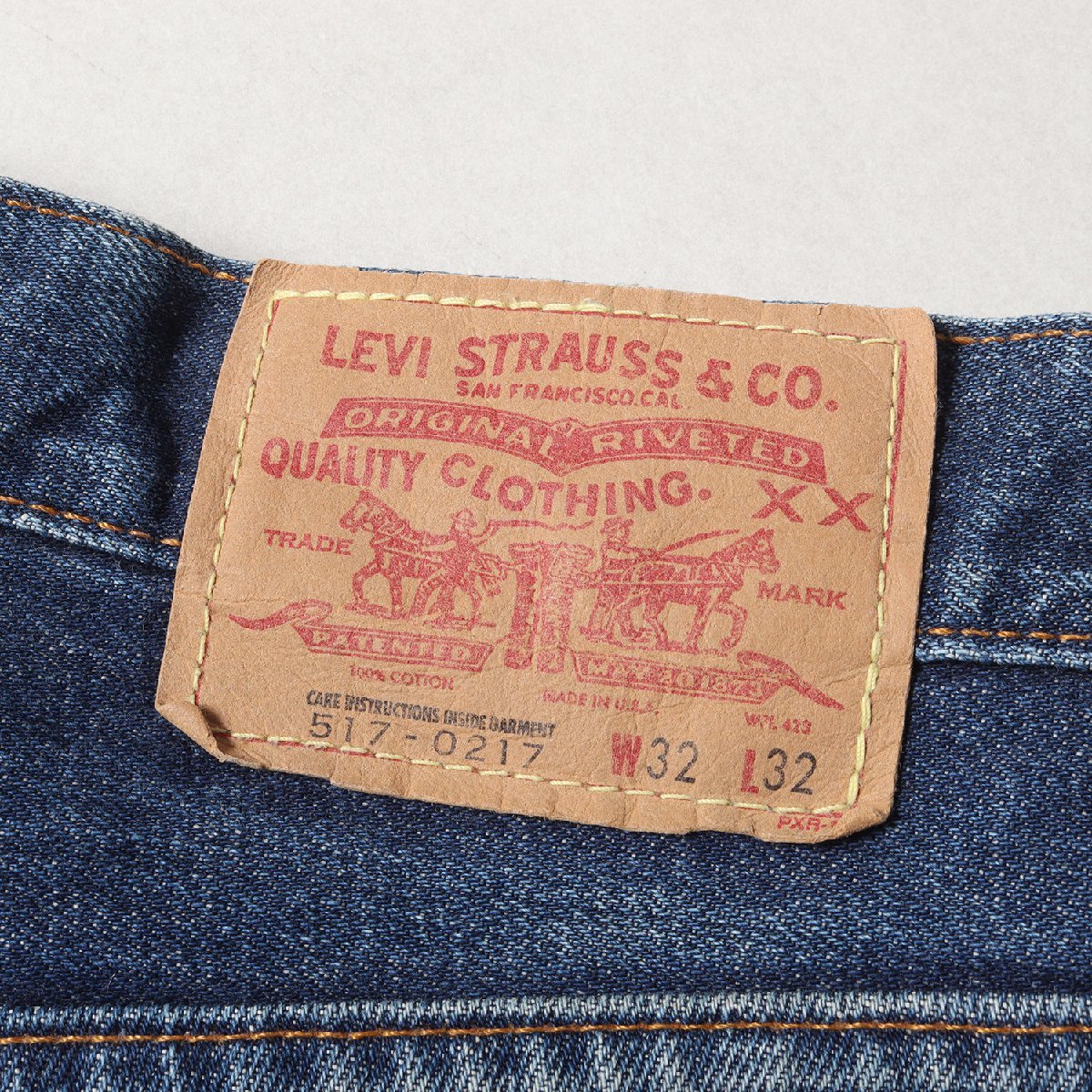 Levi's リーバイス 90s バレンシア工場 517-0217 BigE ブーツカット デニムパンツ 71517-0017 90年代 古着 ジーンズ ジーパン 32×32_画像4