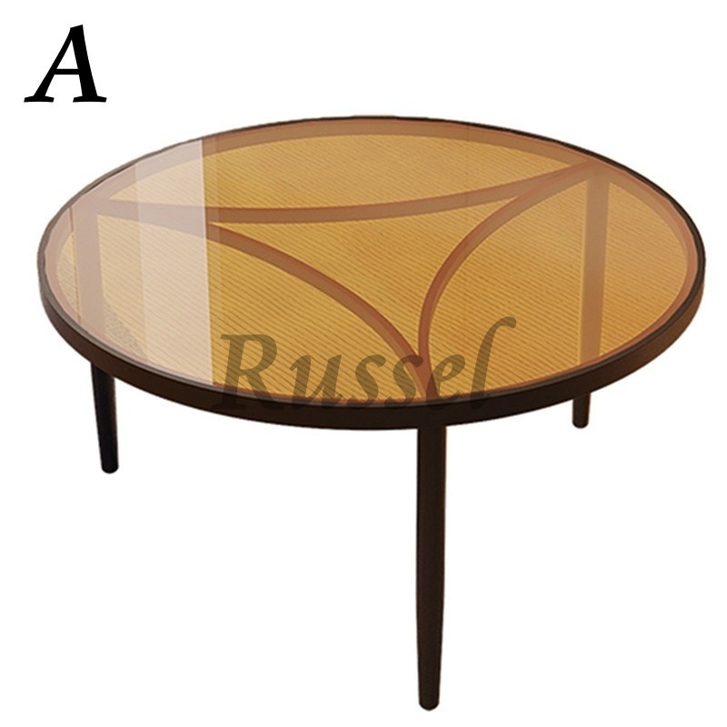 サイドテーブル コーヒーテーブル 強化ガラス 丸 ラウンド 45cm シンプル モダン ブラウンガラス ホワイト ブラック 白 黒_画像7