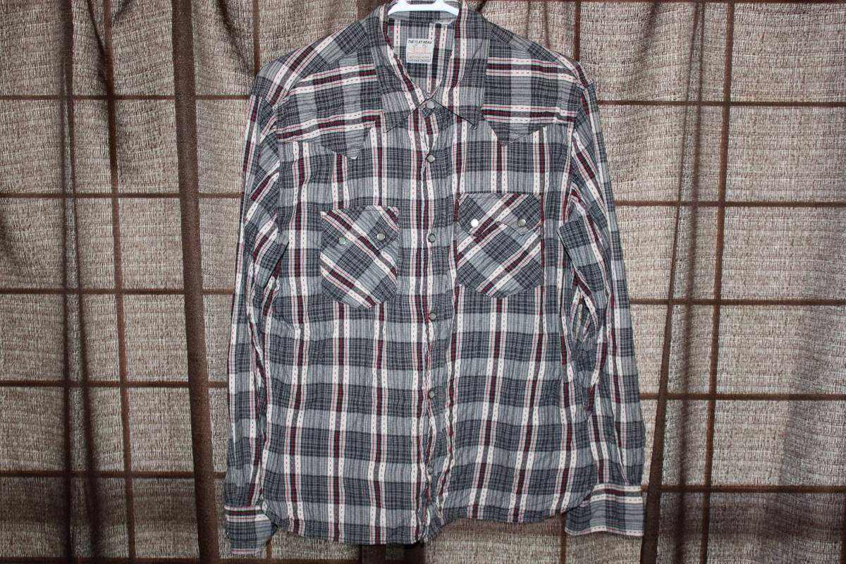 良品！FLATHEAD JAQUARD WESTERNSHIRT フラッドヘッド ジャガードウエスタンシャツ サイズ42 定価15,400円_画像1