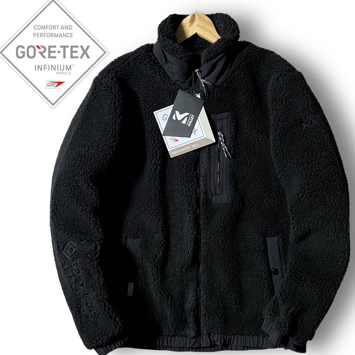 新品 MILLET ミレー GORE-TEX INFINIUM 韓国限定モデル 防寒 保温 ボアフリースジャケット ブルゾン アウトドアウェア M メンズ ◆B1930j_画像1