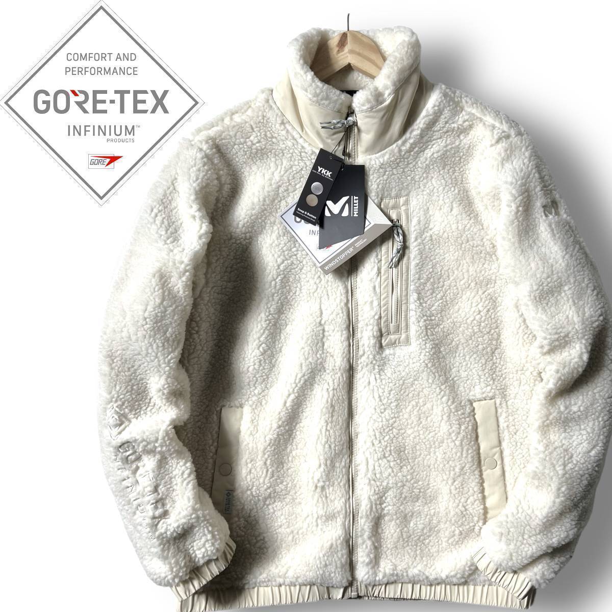 新品 MILLET ミレー GORE-TEX INFINIUM 韓国限定モデル 防風 防寒 保温 ボアフリースジャケット ブルゾン アウトドアウェア L ◆B1949k_画像1