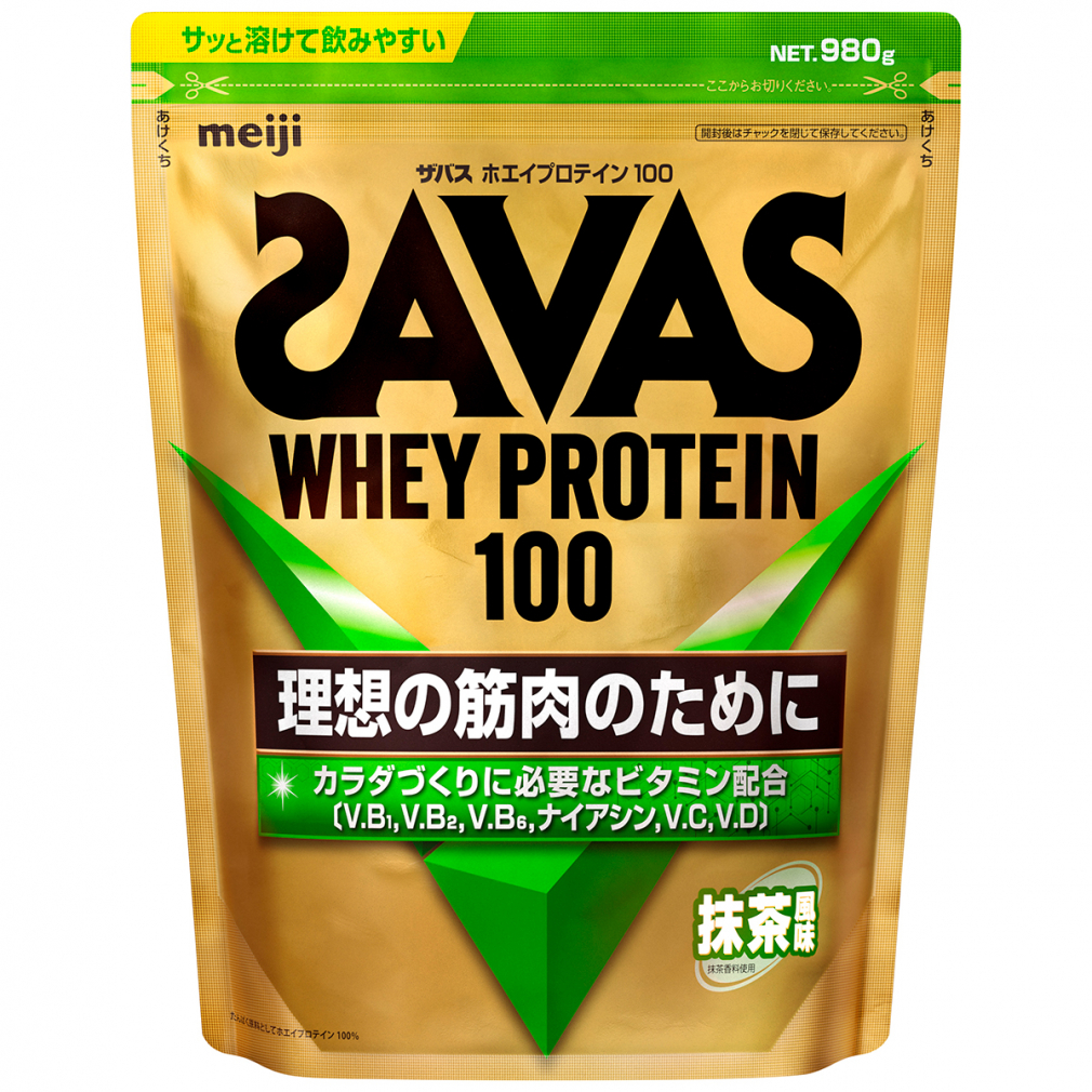 明治 SAVAS ザバス ホエイプロテイン100 抹茶風味 980g★賞味期限2024/12_画像1